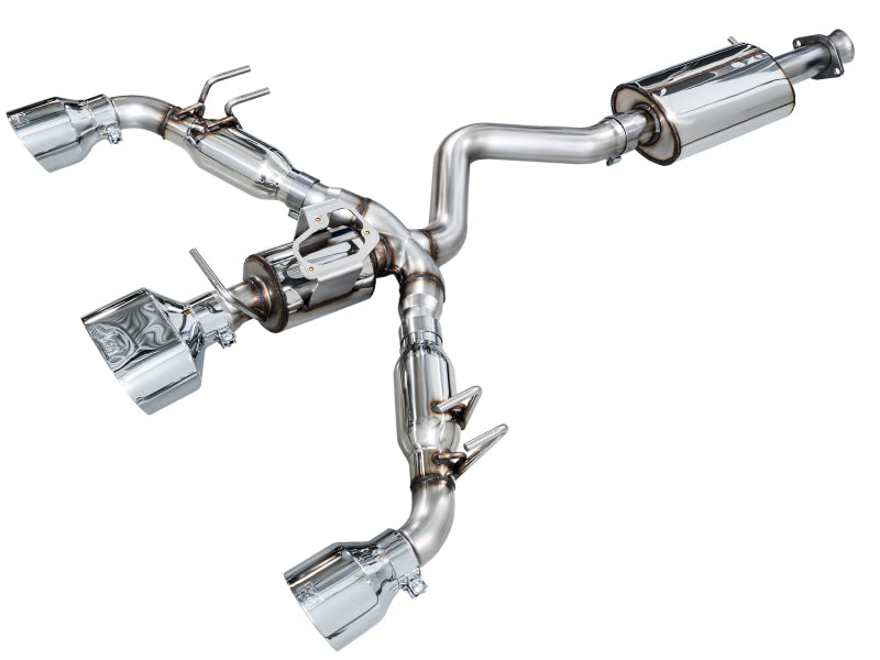 AWE 23-24 Toyota GR Corolla Touring Edition Catback Exhaust - Chrome Silver Tips (3015-52472)